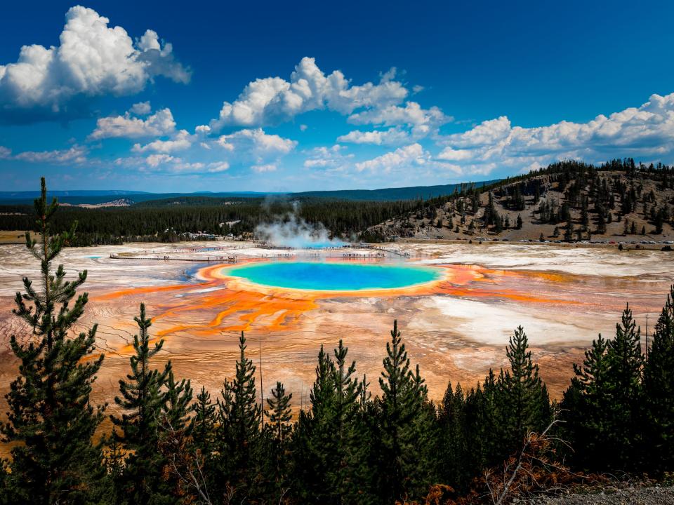 Grand Prismatic Spring view at Yellowstone National Park