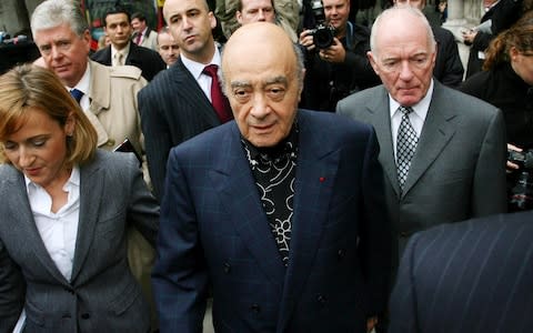 The High Court, London: Mohamed Fayed arriving at the inquest into his son’s death in 2007 - Credit: Getty images