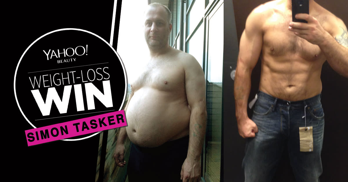 Simon Tasker lost 77 pounds on the 