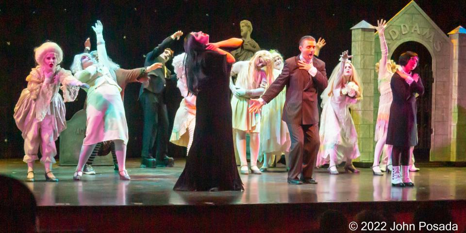 A scene from "The Addams Family," which takes place through Sunday at Axelrod Performing Arts Center in Ocean Township.