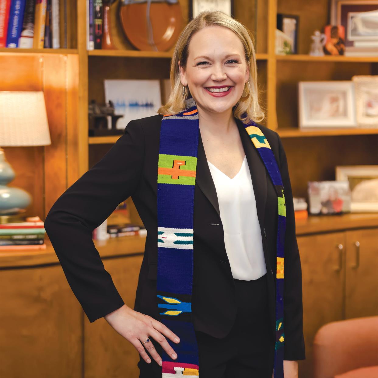United Ministries director Lizzie Bebber is an ordained Baptist minister. She says wearing the stole keeps her grounded in her mission to help those living in poverty and homelessness.