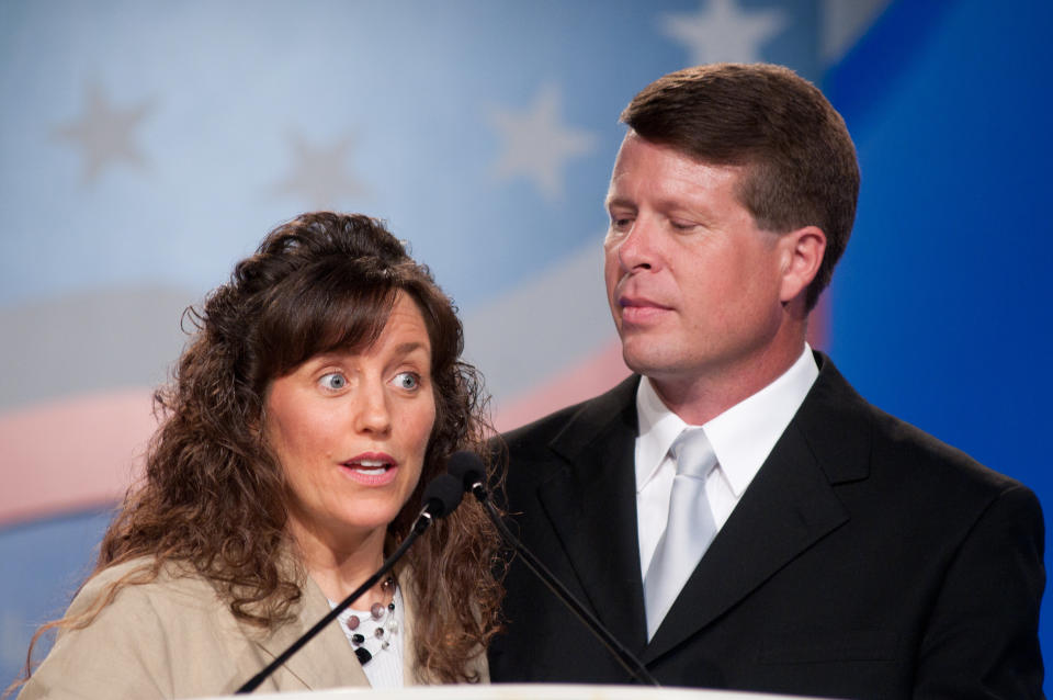 WASHINGTON - SEPTEMBER 17: Michelle Duggar and Jim Bob Duggar speak during the 5th Annual Values Voter Summit at the Omni Shoreham Hotel on September 17, 2010 in Washington, DC. (Photo by Kris Connor/WireImage)