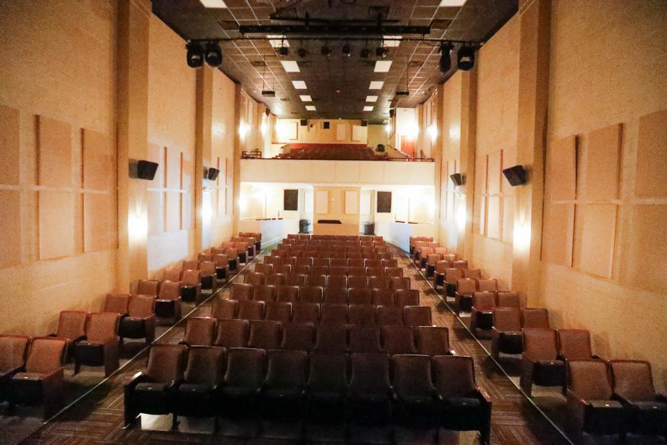 A view of the Mars Theatre from the stage.