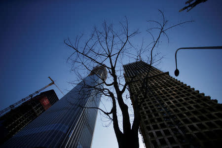 Construction sites are pictured in Beijing's central business area, China, January 20, 2017. REUTERS/Jason Lee