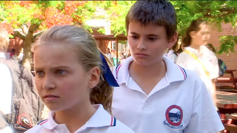 Marny Kennedy as Taylor and Nicolas Dunn as Hector in a scene from Mortified