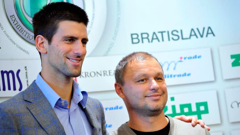 Una foto de Djokovic con su coach Marian Vajda, en noviembre de 2012