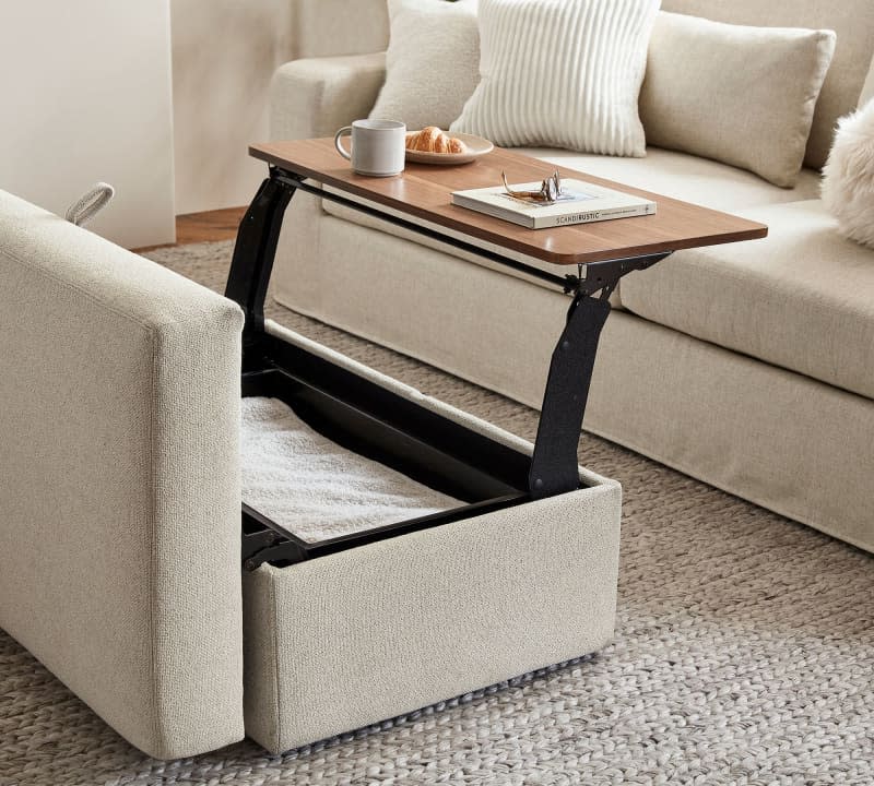 Big Sur Storage Ottoman with Pull Out Table