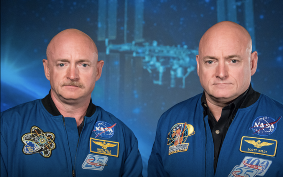 Identical twins Mark Kelly (left) and Scott Kelly (right).