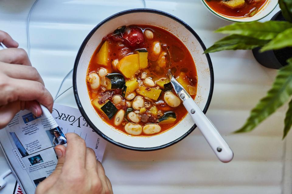 Minestrone Soup with Acorn Squash