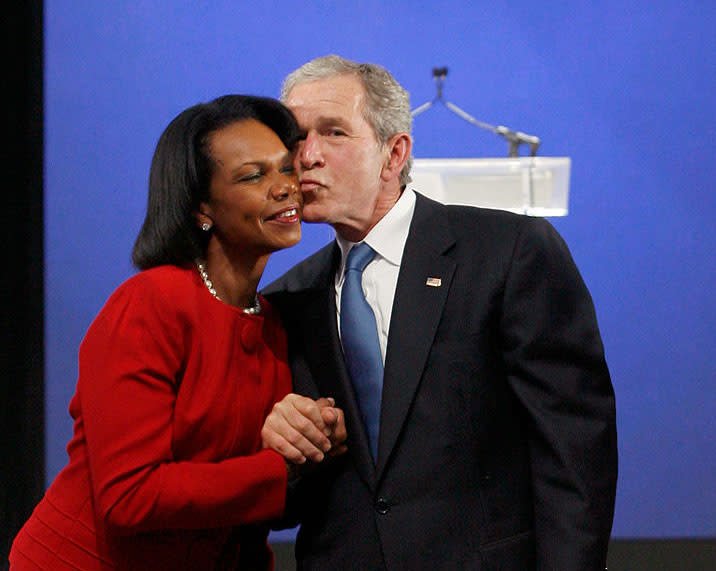 George W. Bush y Condoleezza Rice