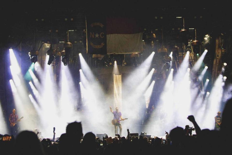 Eric Church performs at PNC Music Pavilion in Charlotte on Saturday night.