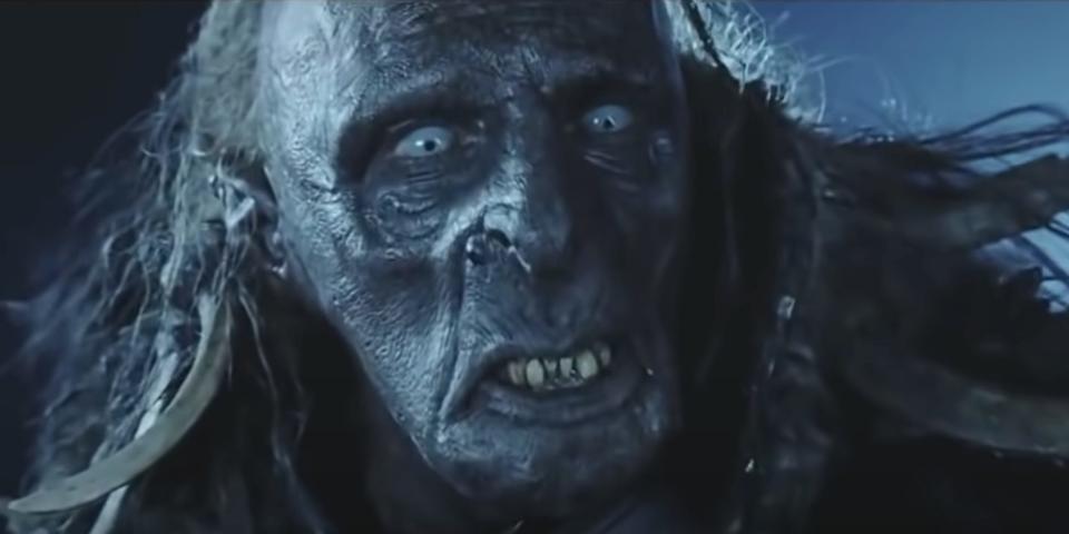 Snaga looking scared in lord of the rings