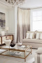<p> Neutral living rooms can run the risk of feeling soulless, but adding plenty of texture through fabrics and furnishings is an effective way of bringing them to life. </p> <p> Featuring a soft ombr&#xE9; effect, these full-length drapes in James Hare&apos;s Horizon fabric, make a beautiful focal point in this Georgian living room, and bring elegance with their luxurious texture and subtle variations in tone. </p> <p> &apos;Horizon is an ombr&#xE9; panel combining the luxurious fibres of silk and wool, which give it an incredible drape and handle,&apos; says Saffron Hare, creative director of James Hare. &apos;The subtle graduation of colour through the panel makes a stunning statement as curtains especially in rooms with high ceilings.&apos; &#xA0; </p>