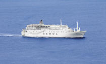 This undated photo shows South Korean passenger ship Sewol. A government office said Wednesday, April 16, 2014 the South Korean passenger ship carrying about 470 people have sent a distress call off the southern coast after it began tittering to one side. (AP Photo/Yonhap) KOREA OUT