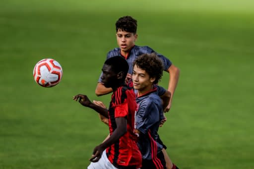 Stars oif the future? Benfica youngters train at the club's Football Academy in Seixal