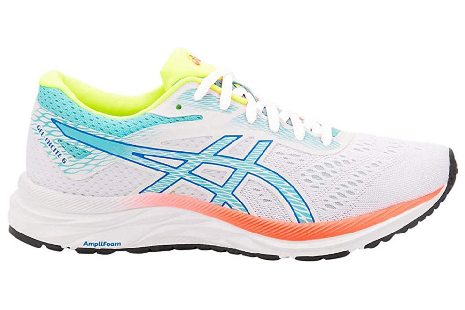 asics, running shoes, white, neon