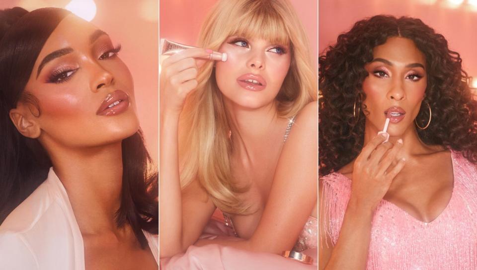 Models Jourdan Dunn, Megan Rutherford and actress Michaela Jae Rodriguez are featured in Charlotte Tilbury's new Pillow Talk Big Lip Plumpgasm campaign. (PHOTO: Charlotte Tilbury)