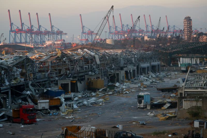 FILE PHOTO: Aftermath of Tuesday's blast in Beirut's port area, Lebanon