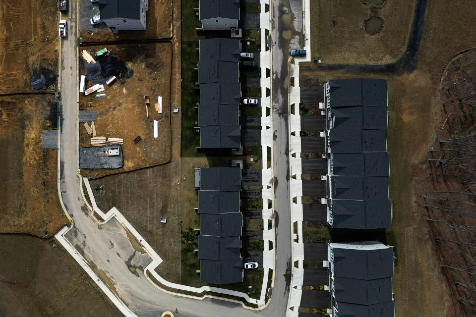 Townhouses in Frederick County. (Julia Nikhinson for The Washington Post)