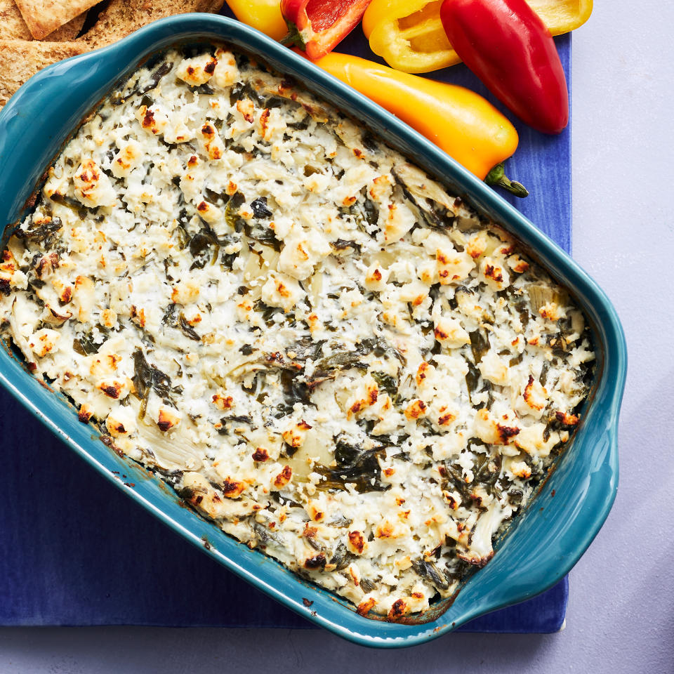 Baked Feta Spinach-Artichoke Dip