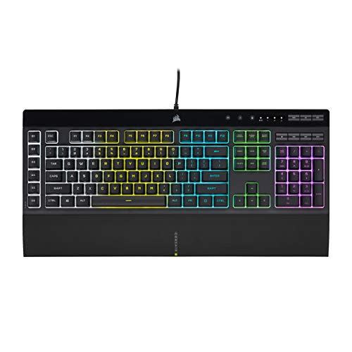 <p><strong>Corsair</strong></p><p>amazon.com</p><p><strong>$49.88</strong></p><p><a href="https://www.amazon.com/dp/B08Y681W3X?tag=syn-yahoo-20&ascsubtag=%5Bartid%7C10060.g.42687371%5Bsrc%7Cyahoo-us" rel="nofollow noopener" target="_blank" data-ylk="slk:Shop Now;elm:context_link;itc:0;sec:content-canvas" class="link ">Shop Now</a></p><p>If you need a full-sized keyboard to use for work and play, the K55 from Corsair is a great value. This wired keyboard has wrist support, six macro keys, and a dedicated Windows key lock button to prevent accidental menu presses. It also has five RGB lighting zones to program light effects across your keys.</p><p>Several user reviews say this keyboard is excellent for its price and feels just as good as a higher-end model. Fans also love that it’s water-resistant. However, a noted negative is the keyboard’s lack of hot-swappable key switches because it is a membrane device.</p>