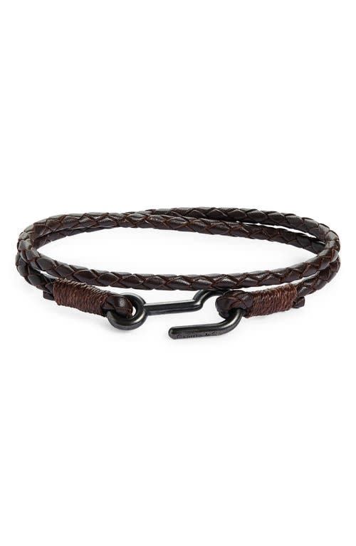 34) Caputo & Co. Men's Braided Leather Double Wrap Bracelet