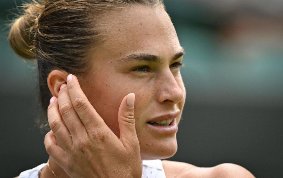 Aryna Sabalenka during her match against Madison Keys