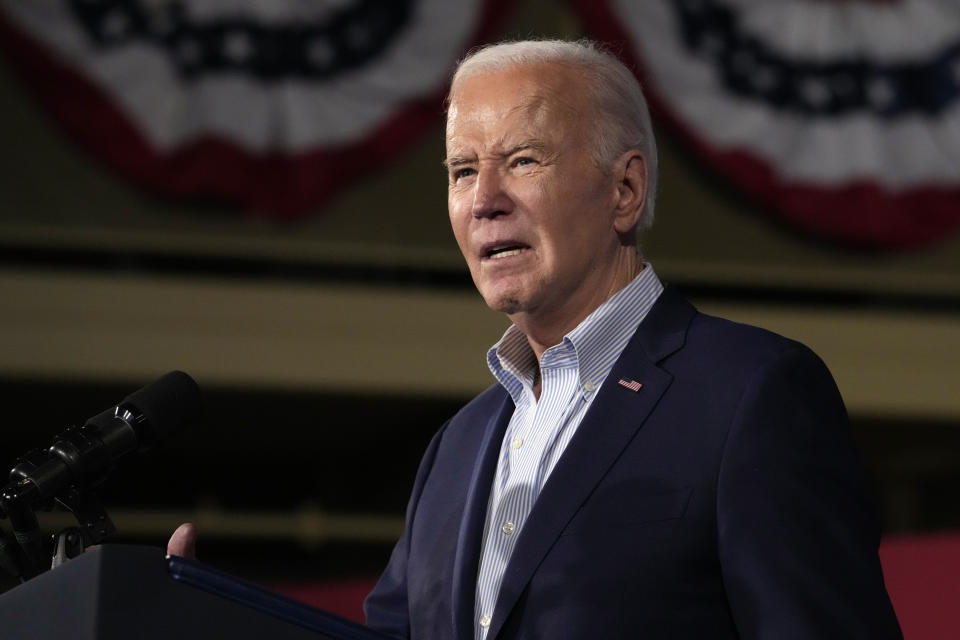 President Joe Biden speaks about the economy, Tuesday March 19, 2024, in Las Vegas. (AP Photo/Jacquelyn Martin)