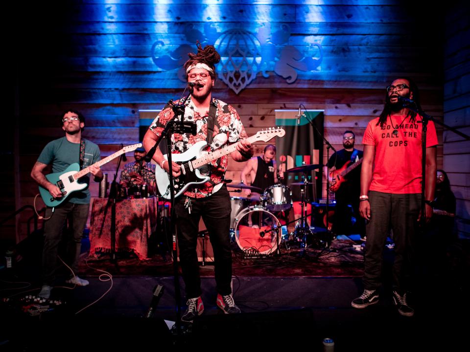 Beekeepers perform at Wicked Weed Brewing's Funkatorium during AVLFest 2023.