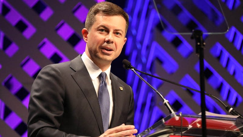 A photo of Department of Transportation secretary Pete Buttigieg. 