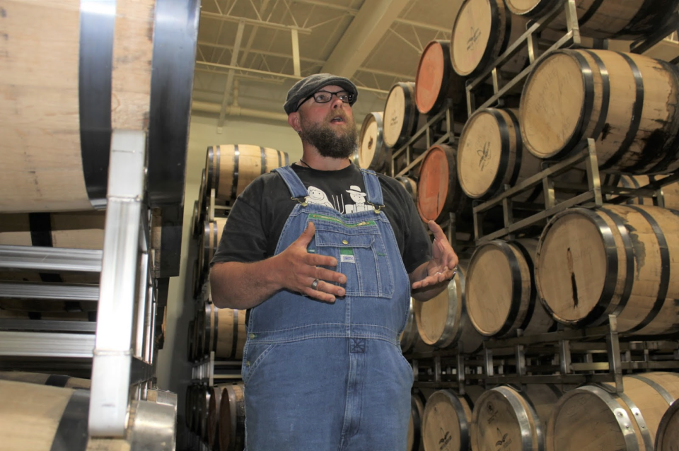 Alan Bishop leads tours of the distillery at Spirits of French Lick, where he shares his knowledge of distilling in southern Indiana and the distilling process.