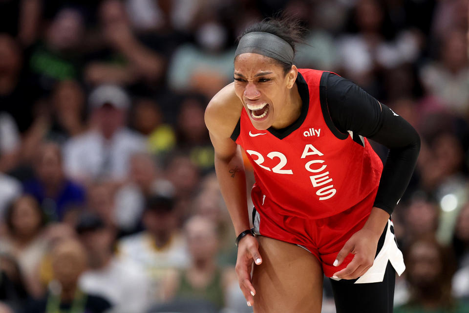 A'ja Wilson had one of the best games of her career and continues to lead the Aces back into championship contention. (Steph Chambers/Getty Images)