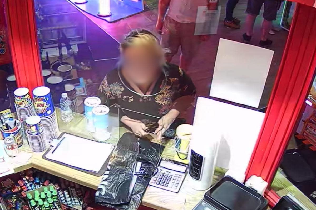 A thief has been caught on CCTV stealing a charity pot from a seaside town arcade <i>(Image: Claremont Pier)</i>