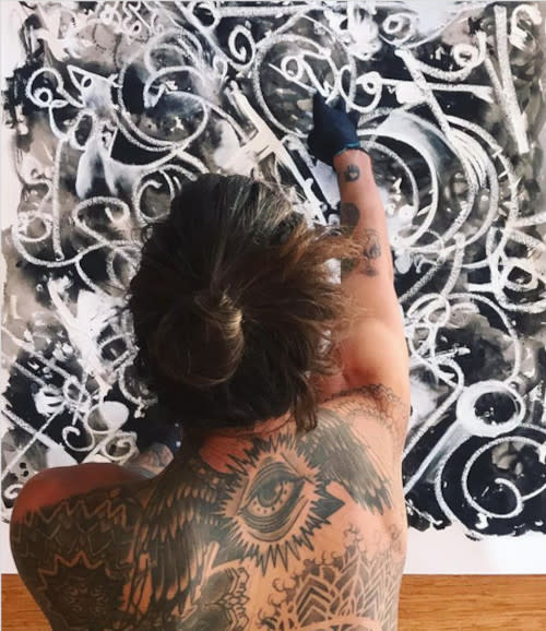 Brandon Boyd has showcased his paintings on Instagram