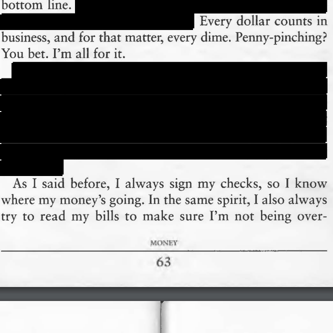 An excerpt from former President Donald Trump's 2005 book, "Trump: Think Like a Billionaire," that was read aloud to jurors on May 7, 2024 in his New York criminal trial.