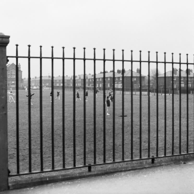 Chilling photos show how Ian Brady spied on his would-be victims as they played at school