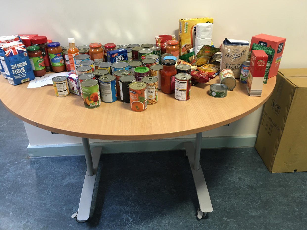 A primary school is collecting donations of food to be distributed to families in need (William Baker/University of Bristol/PA)