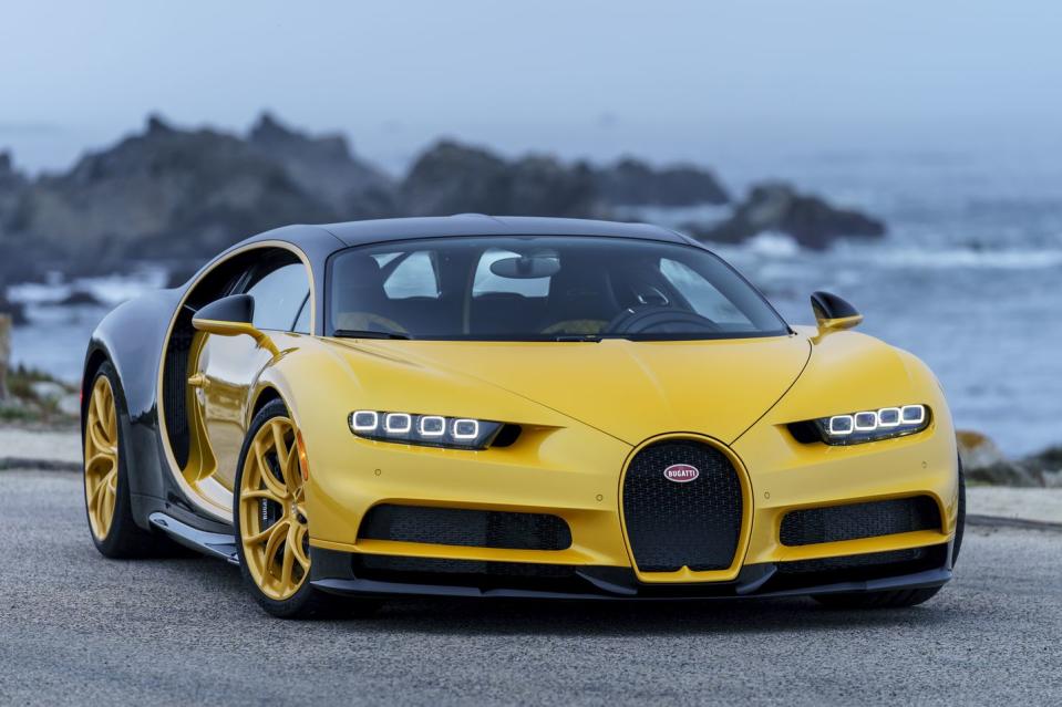 <p>Considering <a rel="nofollow noopener" href="https://www.roadandtrack.com/new-cars/first-drives/a33033/bugatti-chiron-first-drive/" target="_blank" data-ylk="slk:the Chiron;elm:context_link;itc:0;sec:content-canvas" class="link ">the Chiron</a> is powered by a quad-turbo 8.0-liter W16 making 1500 horsepower, it's no surprise to see it at the top of the EPA's list. At just 11 combined MPG, it's the least-efficient new car you can buy. </p>