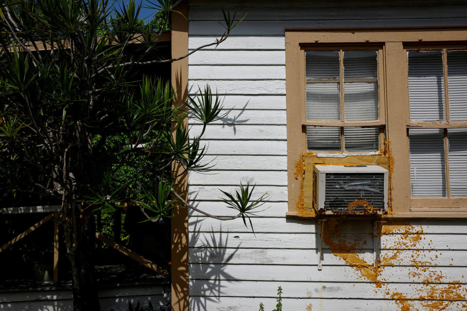 A window air conditioning unit during a heat wave in Miami (Eva Marie Uzcategui  / Bloomberg via Getty Images)