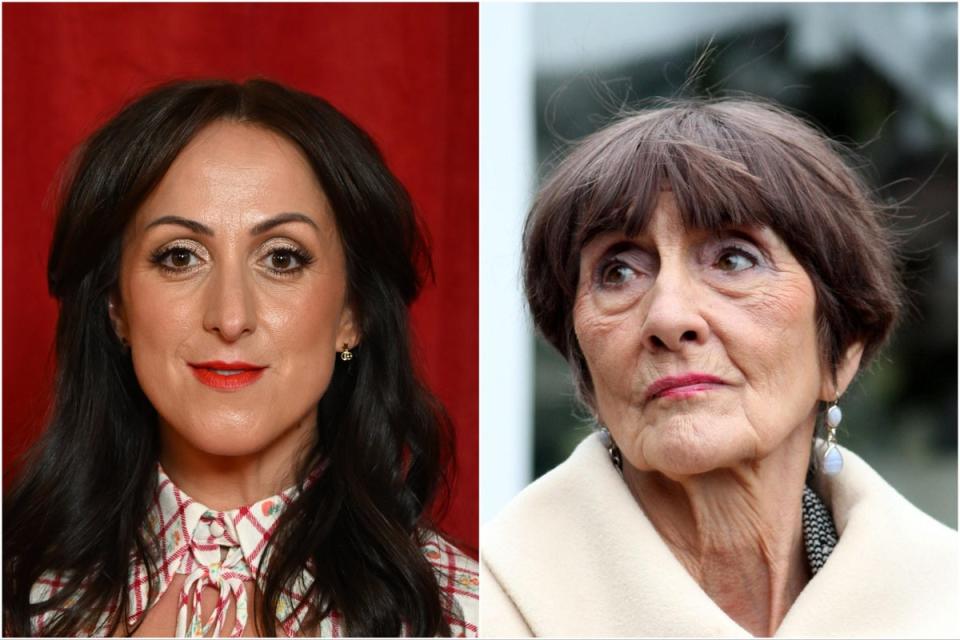 Natalie Cassidly, who plays Sonia Fowler in EastEnders, and the late June Brown, who played Dot Cotton (Getty Images / PA)