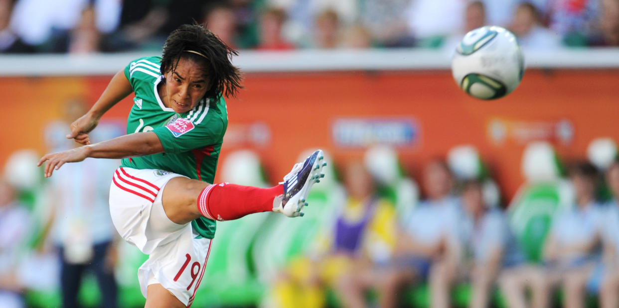 Mónica Ocampo, jugadora de México. | JULIAN STRATENSCHULTE/AFP/Getty Images)