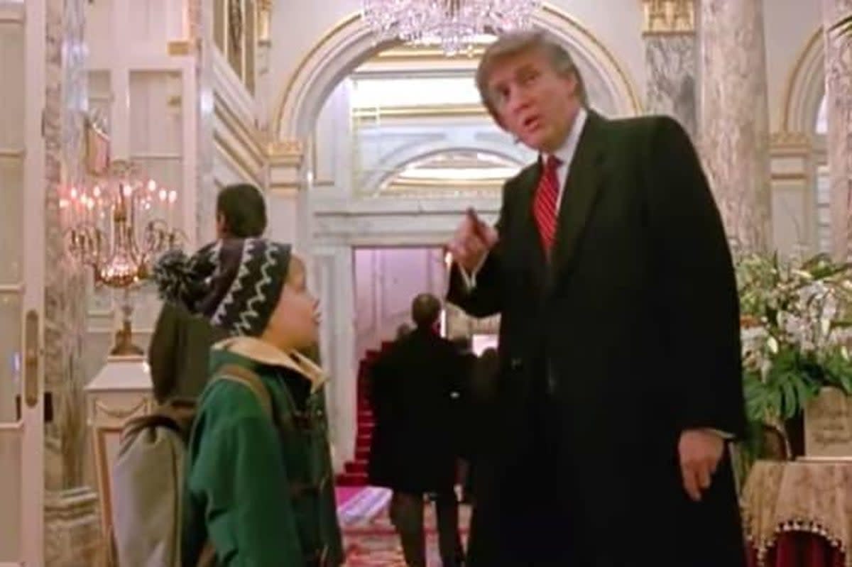 Donald Trump in the film alongside Macaulay Culkin