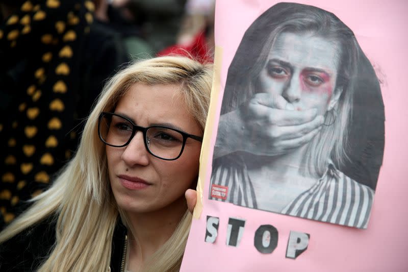 Protest against domestic violence in Zagreb