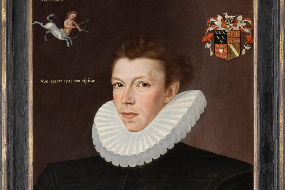 <p>Detail of a portrait of William Arundell by George Gower, 1580</p> (Phillip Mould & Company)