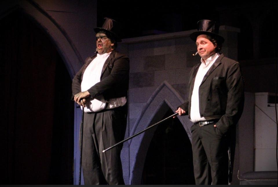 Rod Thorell is the monster in Melon Patch's "Young Frankenstein," and William McCoy plays Frederick Frankenstein.