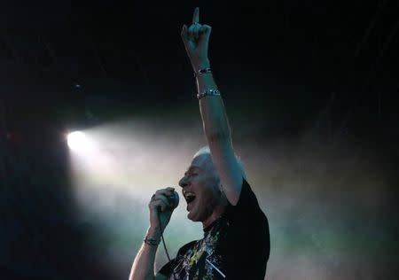 German techno band Scooter front man H.P. Baxxter performs at the ZBFest rock festival in Balaklava, Crimea, August 5, 2017. REUTERS/Pavel Rebrov