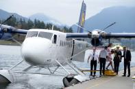 The Duke and Duchess of Cambridge arrive on a floatplane in Vancouver, B.C., Sunday, Sept. 25, 2016. THE CANADIAN PRESS/Jonathan Hayward