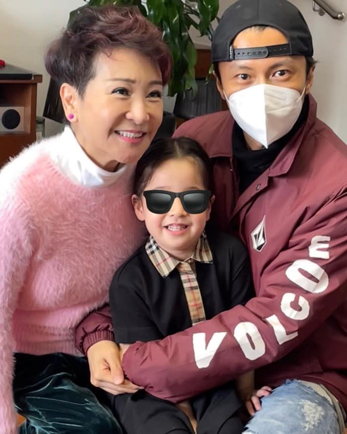 The little one with grandma Deborah and uncle Nicholas Tse