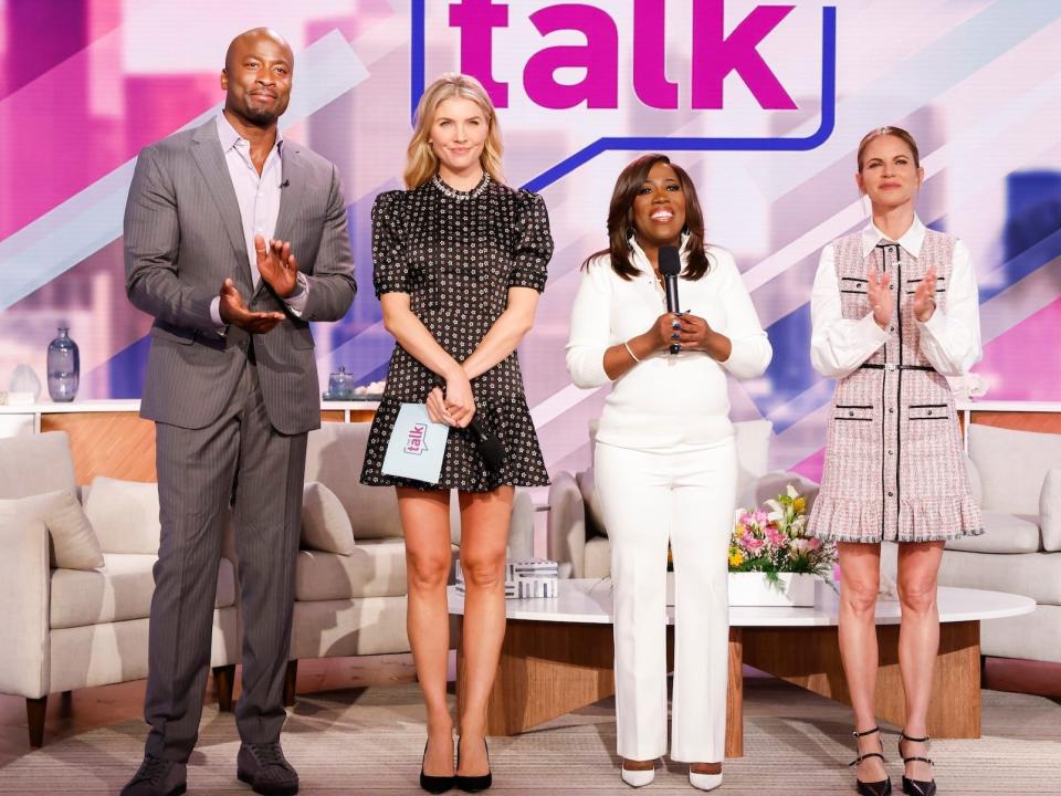 Co-hosts Akbar Gbajabiamila, Amanda Kloots, Sheryl Underwood, and Natalie Morales on "The Talk"