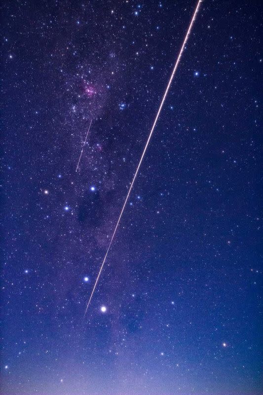 A fireball from Hayabusa2's capsule carrying the first extensive samples of an asteroid is seen as it reentered the earth's atmosphere